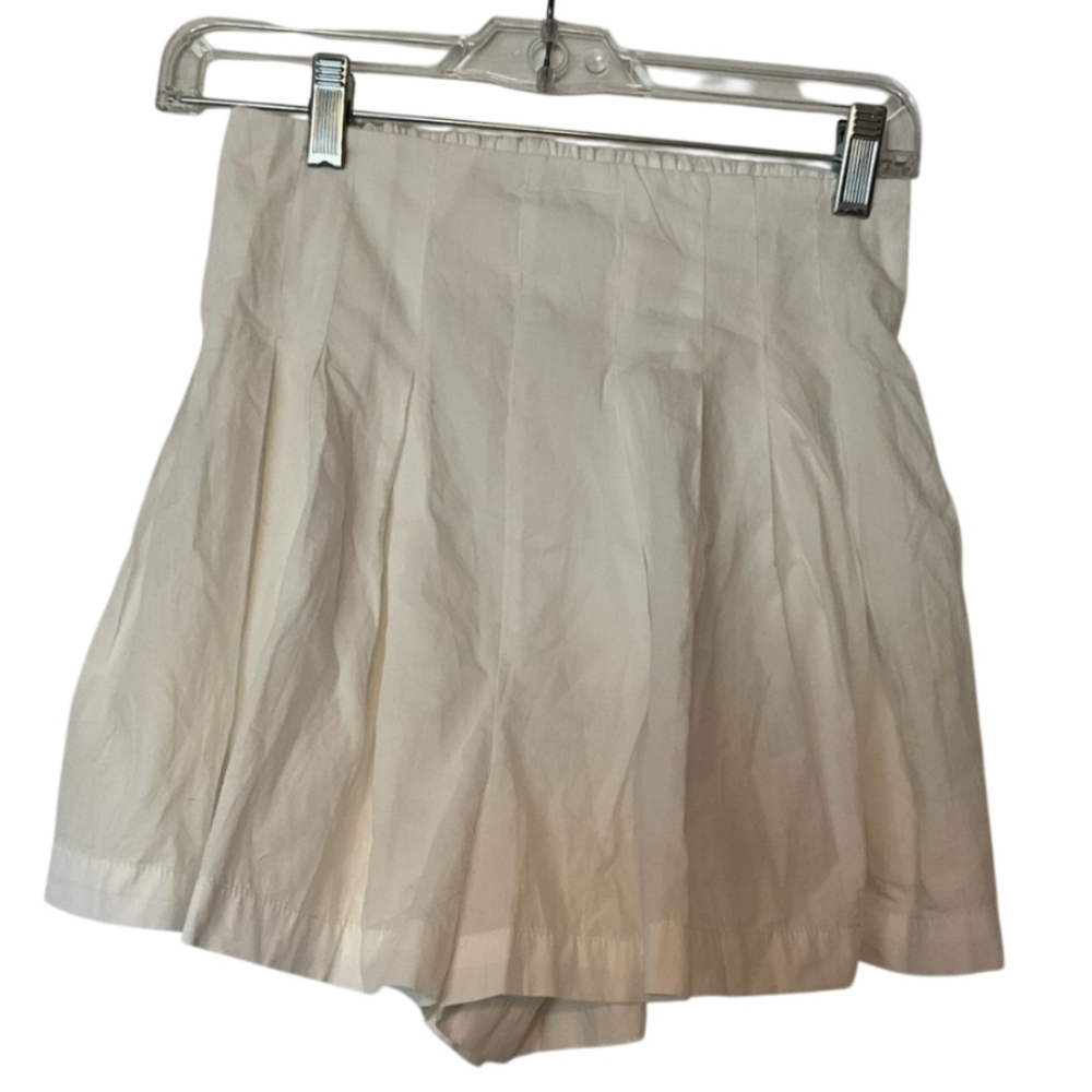 Monrow White elastic waist pleatedshorts Sz s new
